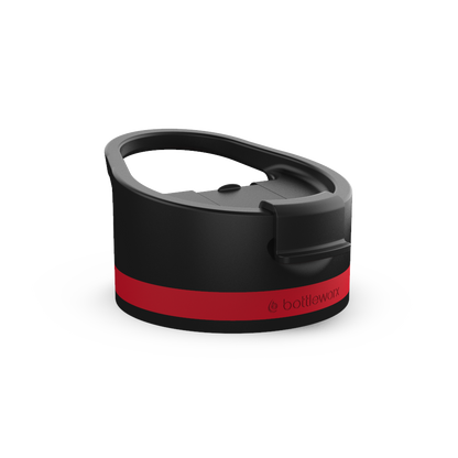 Hot Lid with handle, black body and red band