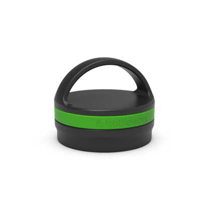 Insulated loop lid with green band and black carrying handle