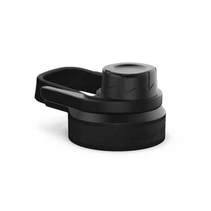 Sport locking lid with black cap and black base, carry handle included