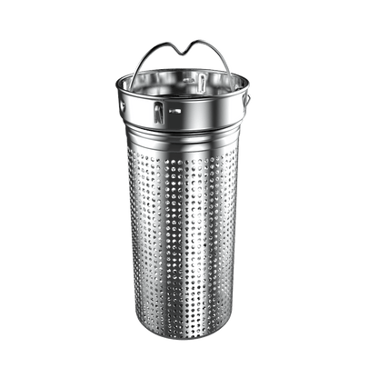 Stainless steel tea infuser cup with handle and perforated mesh body
