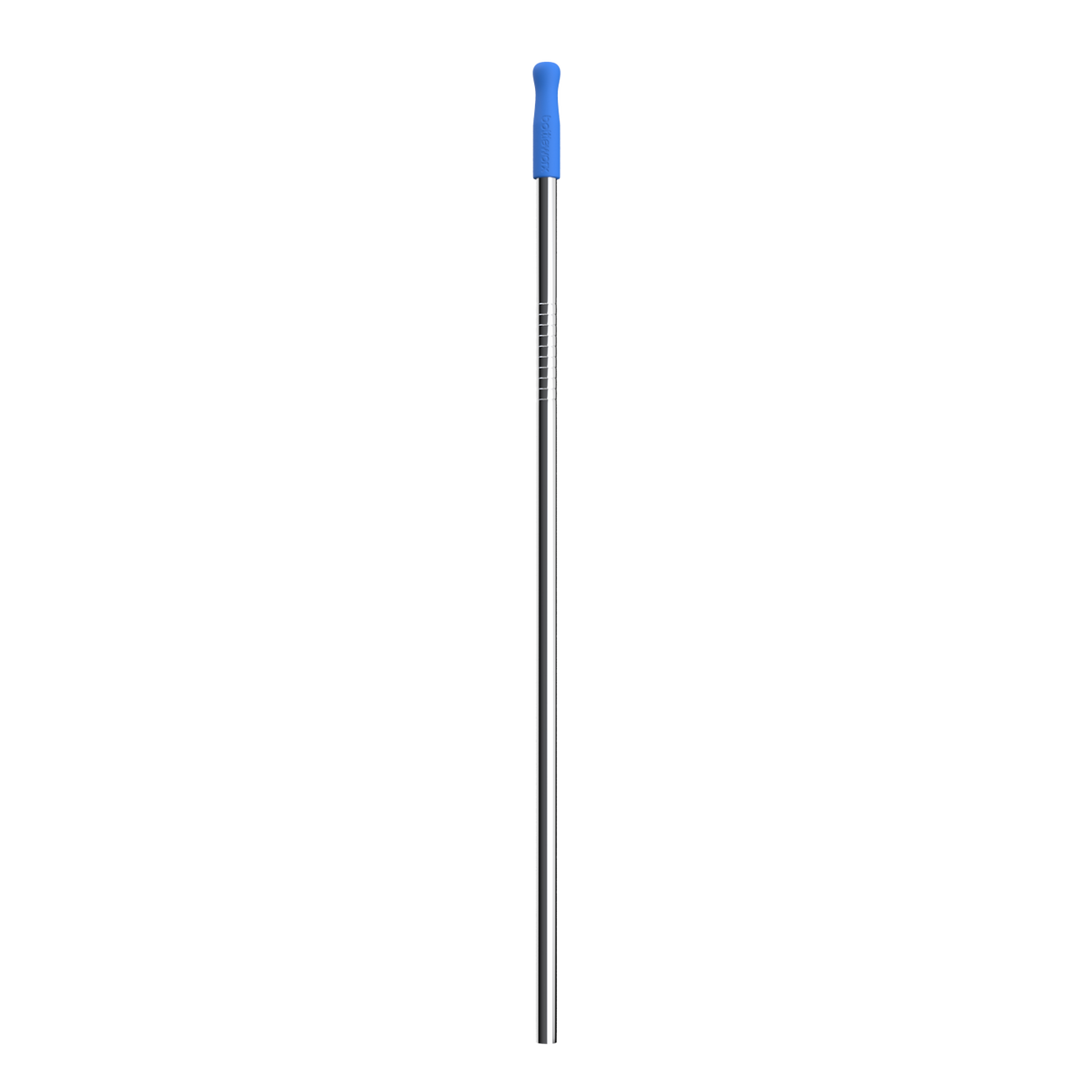 Stainless steel straw with blue tip