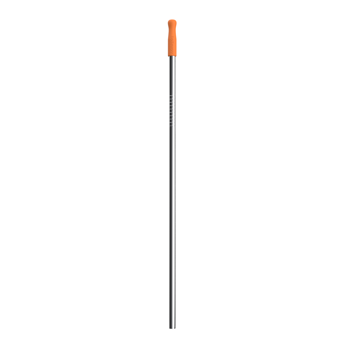 Stainless steel straw with orange tip