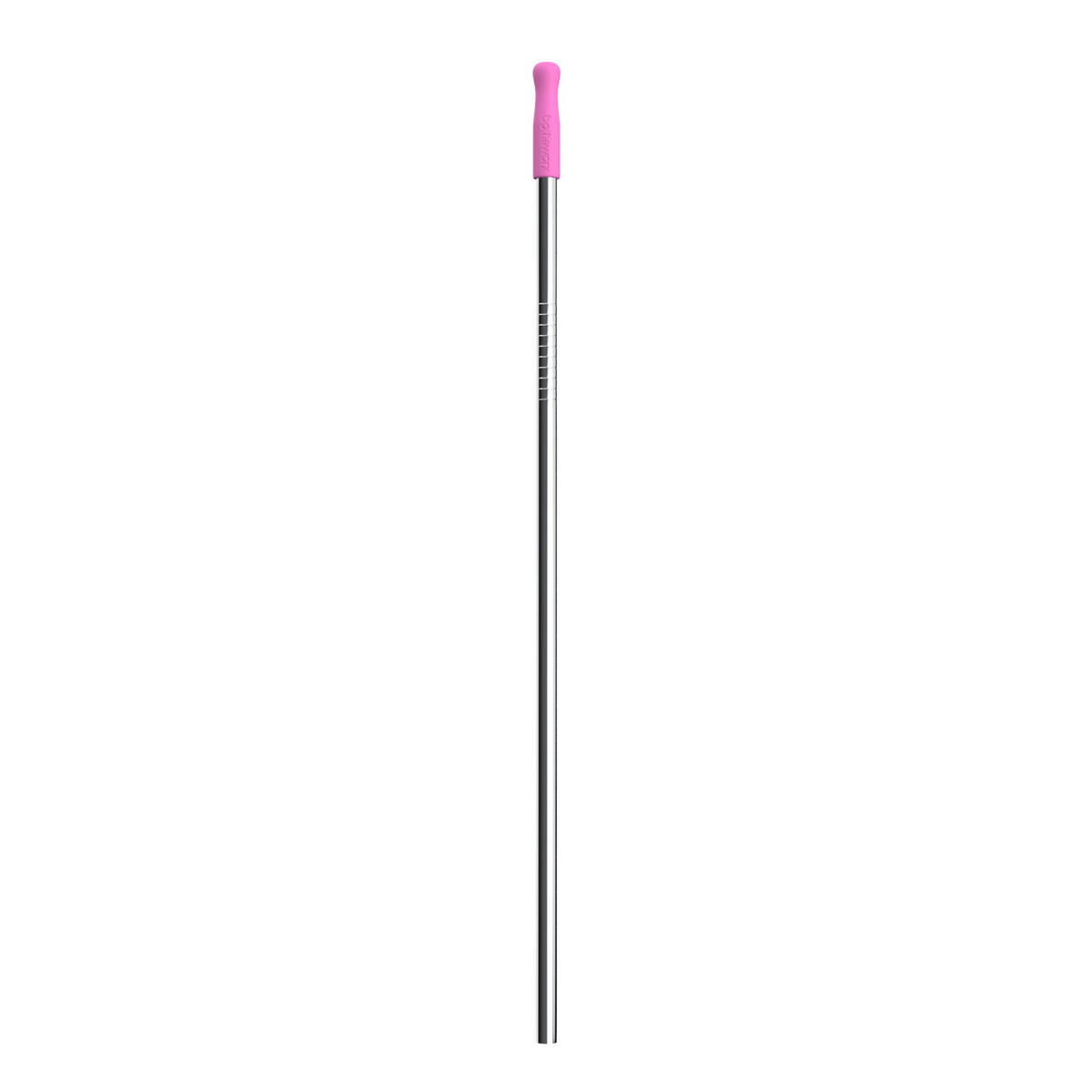 Stainless steel straw with pink tip