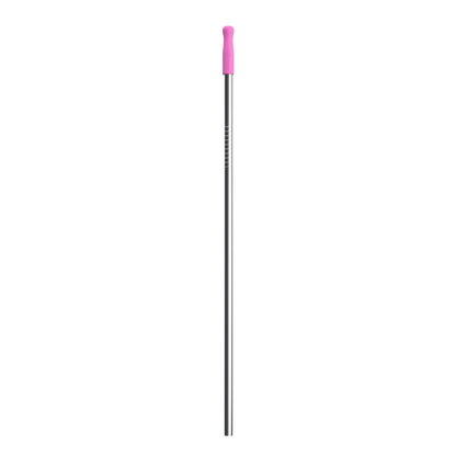 Stainless steel straw with pink tip