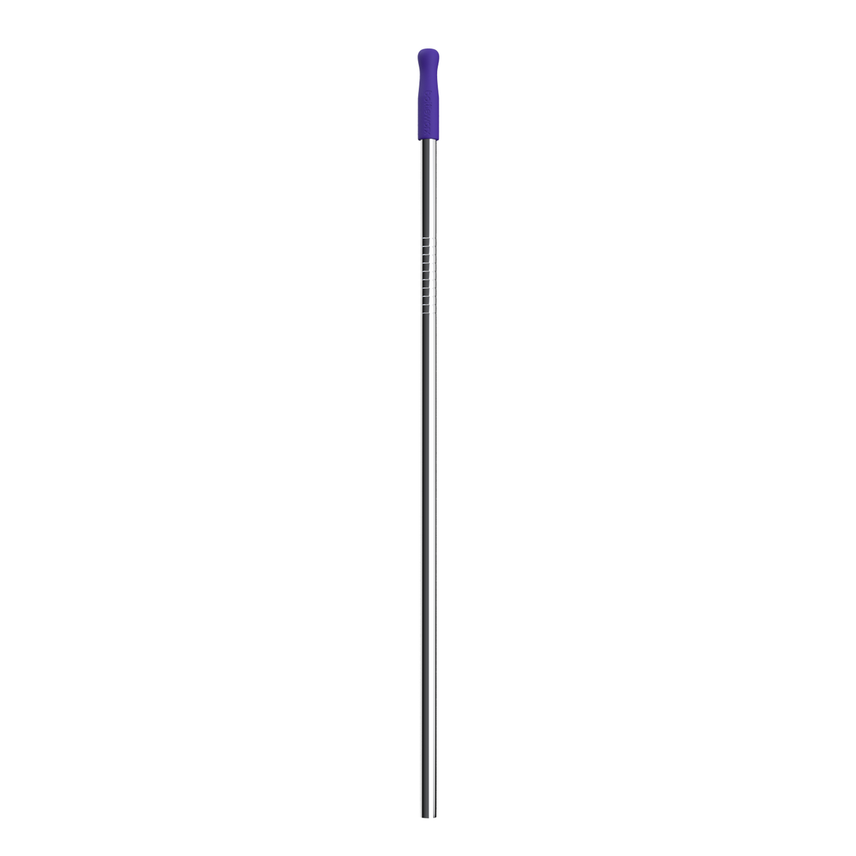 Stainless steel straw with purple-blue tip