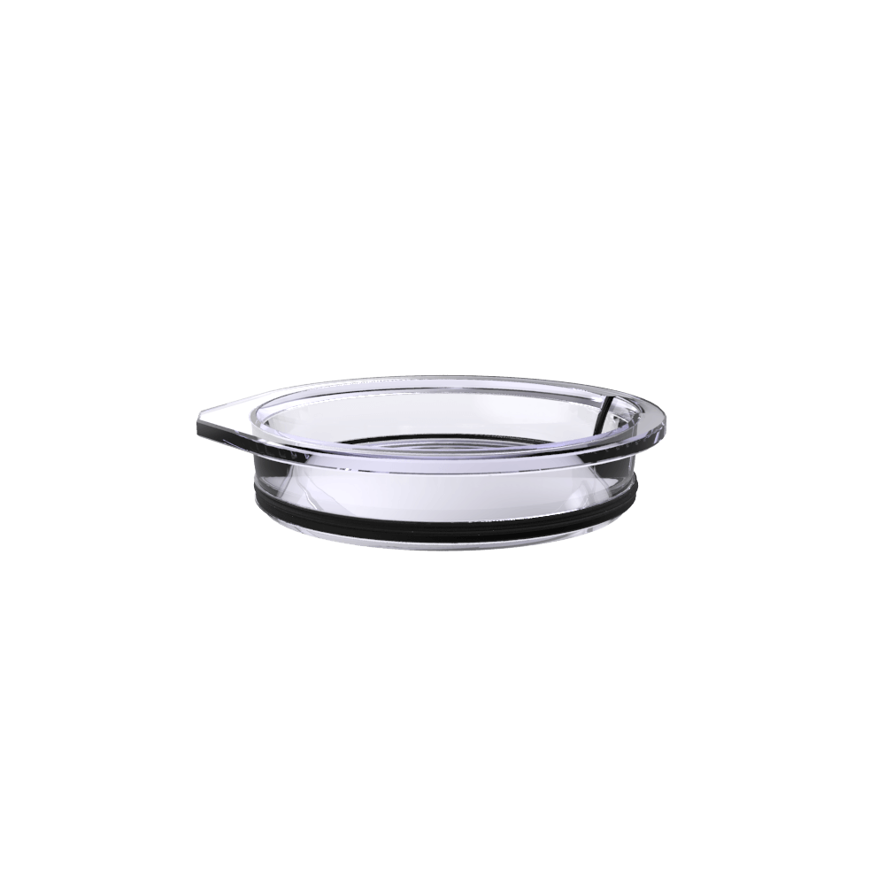 Tumbler lid with clear center and black rim