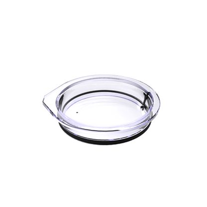 Clear tumbler lid with black rim for 16oz cup